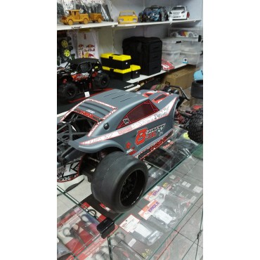 PAR DE PNEUS SLICK COM RODAS PRETAS ON ROAD PARA TRASEIRA KYOSHO SCORPION B XXL 1/8 SEXTAVADO DE 17mm PTSB S138